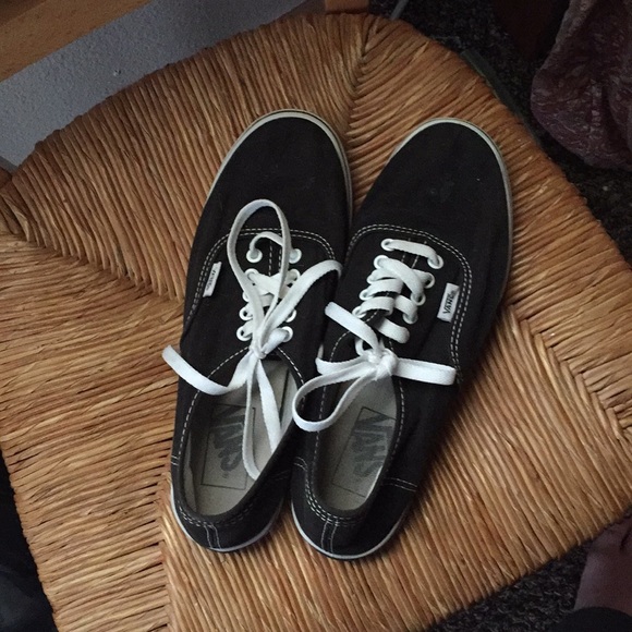 Vans Shoes - Black and white tie up vans Size 7 women’s